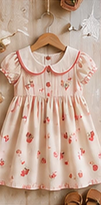Strawberry Meadow Dress on a hanger