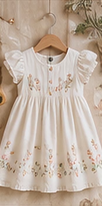 Heirloom Cotton Dress on a hanger