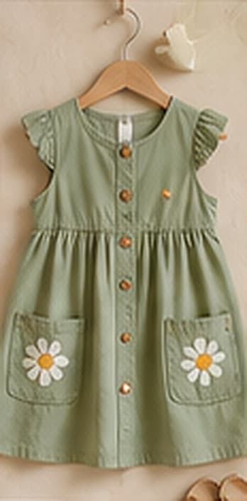Daisy Pocket Dress on a hanger